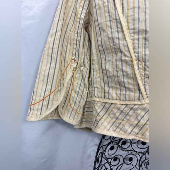 Free People striped 3/4 sleeve jacket size 6 - Picture 7 of 8